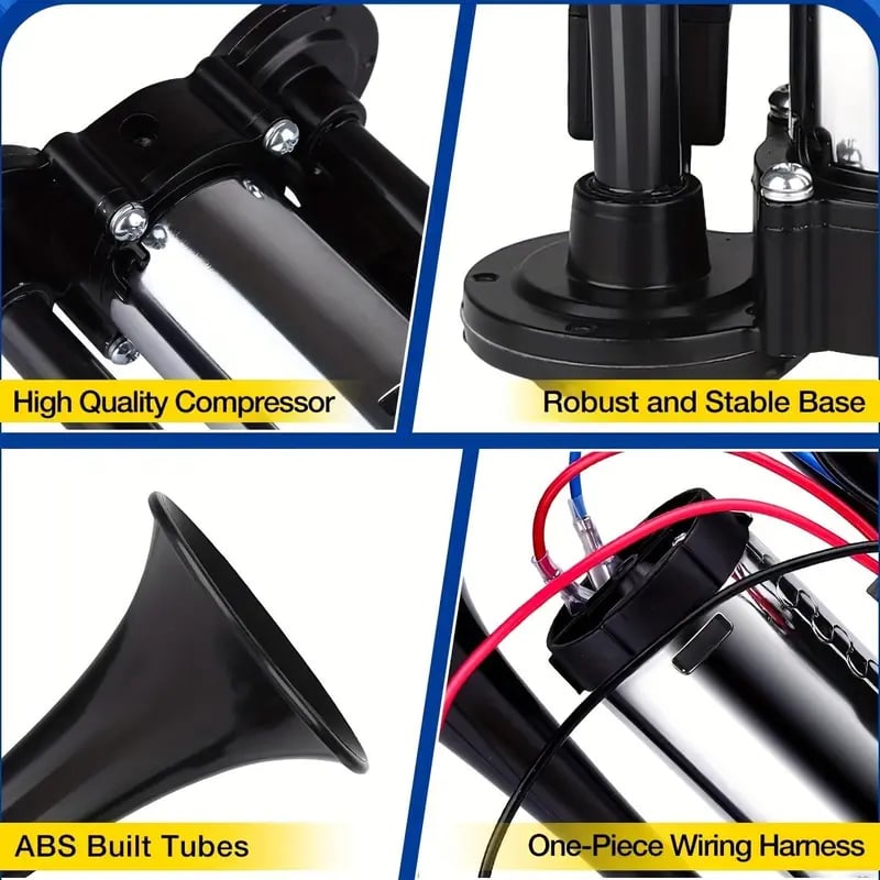 📢2026 Upgraded 150dB Super Loud 12V Dual Air Horn Kit ⚡