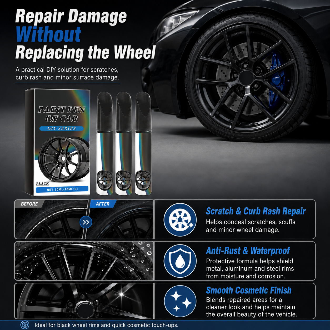 🚗 Wheel Scratch Repair Pen | DIY Curb Rash Touch-Up
