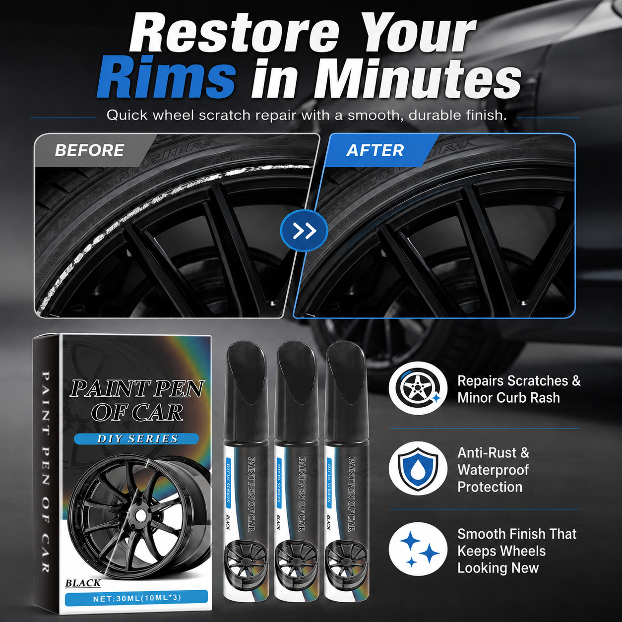🚗 Wheel Scratch Repair Pen | DIY Curb Rash Touch-Up