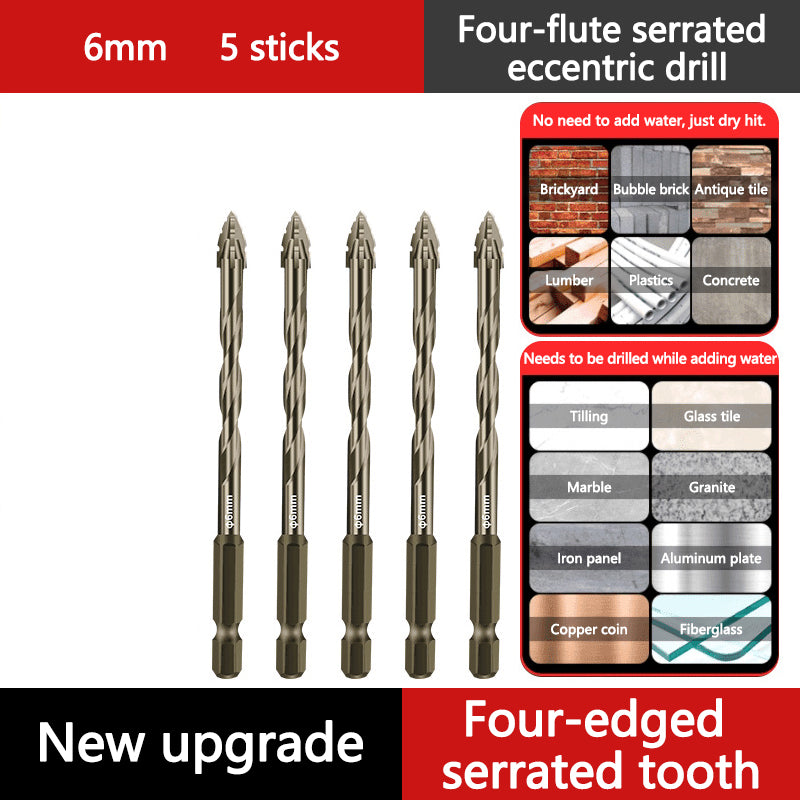 🔥 4PCS Eccentric Spiral Drill Bit Set – Deep Hole Drilling for Wood, Metal & Concrete ⚙️