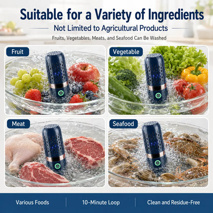 🥦 Portable Electrolysis Produce Cleaner – 10-Min Fruit & Veggie Wash