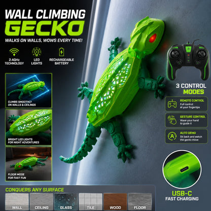 🦎 Gecko Rush Wall Climbing Remote Control Lizard Toy Gravity Defying Toy 🎮