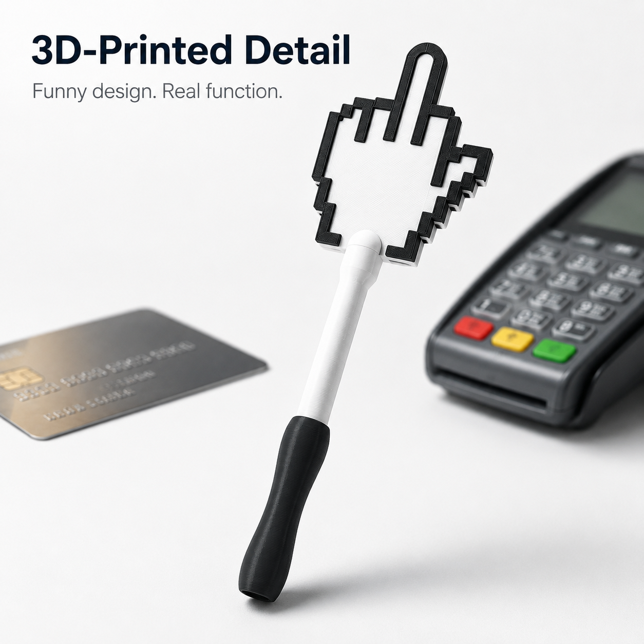 3D-printed payment wand that supports bank credit card swiping and “tap-to-pay,” as well as NFC contactless payments without a PIN