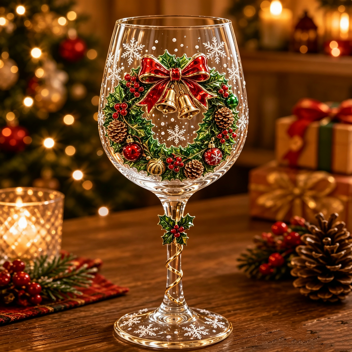 🎅🥂Christmas 3D Wine Glass Collection Gift Box Set