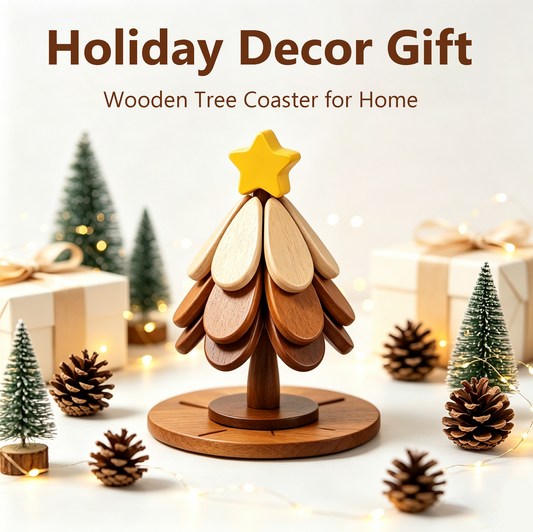 🎄 2-in-1 Wooden Christmas Tree Trivet | Festive Table Centerpiece