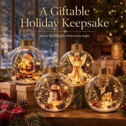 🔥 LIMITED-TIME 50% OFF 🔥 🎄 3D Miniature Christmas Globe Hanging Ornaments – 8 Collectible Scenes ✨