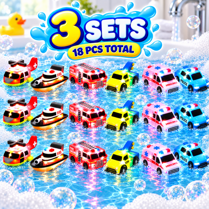 🛁 Water-Activated Light-Up Floating Bath Toys (6 PCS) – Mold-Free Sensory Tub Toys ✨