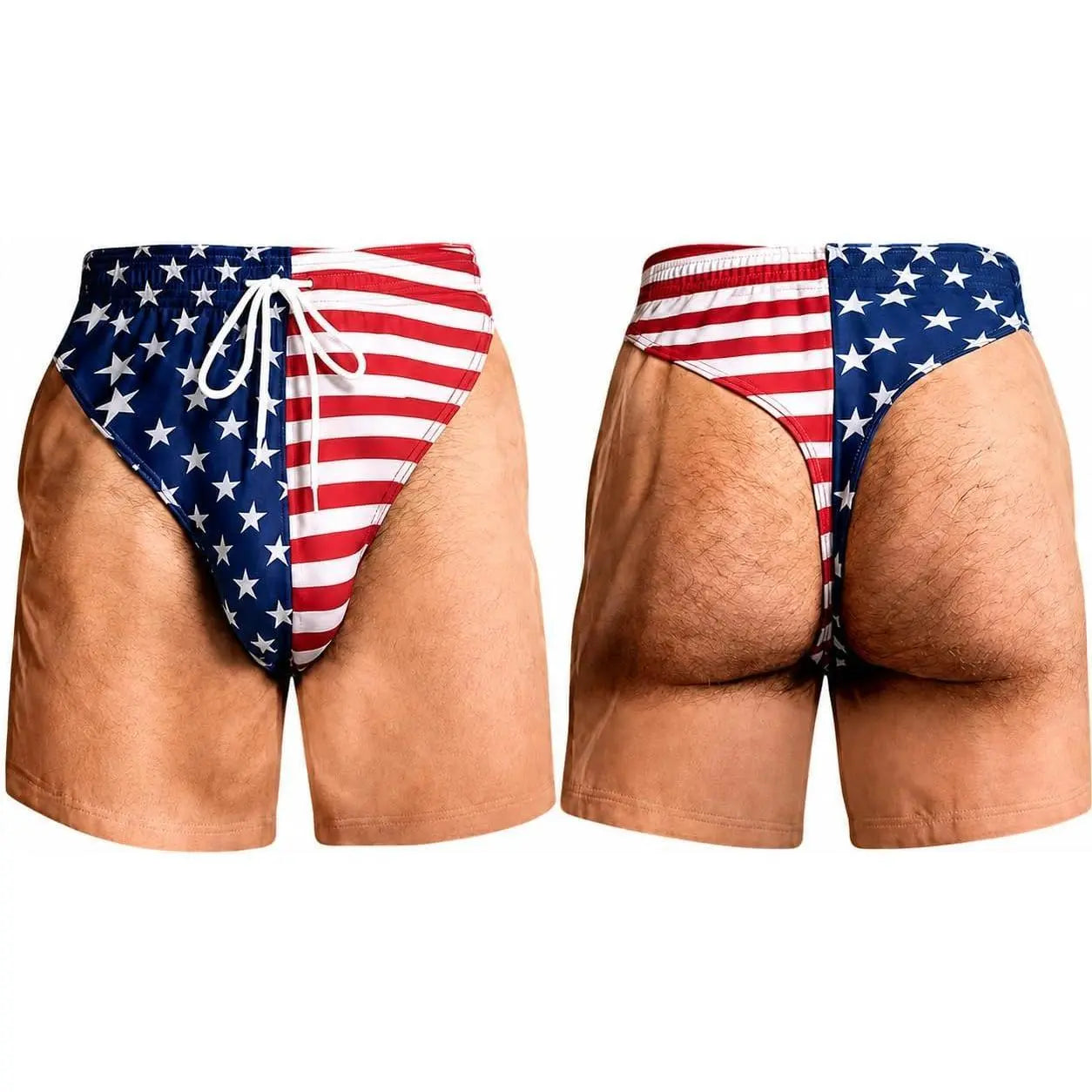 🇺🇸 Men's Novelty Patriotic American Flag Body Hair 3D Printed T-Shirt 👕