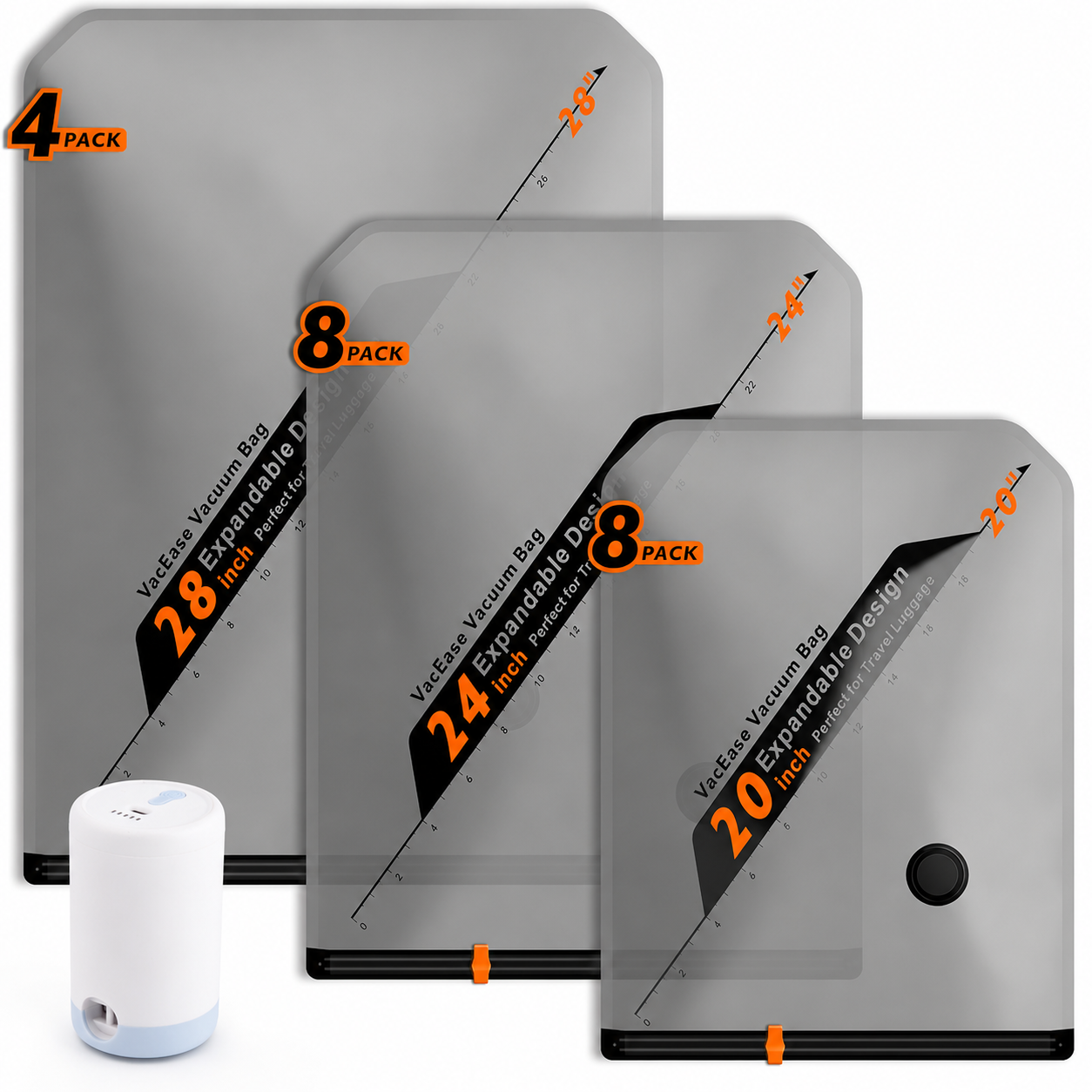 🚀 Wireless Compression Bags with Mini Pump – Save 70% Space 🧳✨