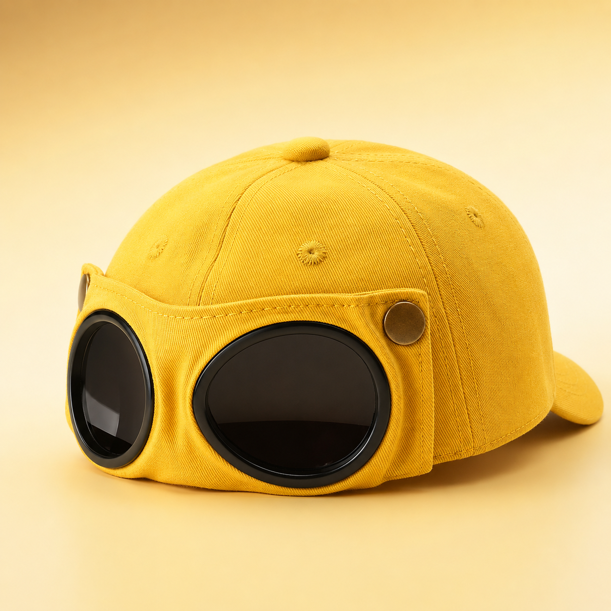 🧢 Cat Ear Aviator Goggle Baseball Cap with Tinted Lenses 🕶️