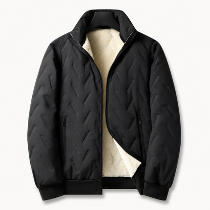 🧥 Men's Wool-Lined Hooded Winter Jacket with Zipper Pockets ❄️