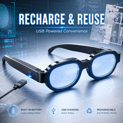 🕶️ Cyber Detective Touch LED Light Up Glasses Anime Cosplay Party Eyewear 🔍