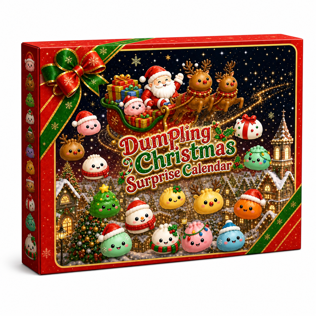 🥟 Christmas Dumpling Squishy Advent Calendar – 24 Days Holiday Toys 🎄