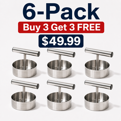🍔 Stainless Steel Burger Patty Press Set – 85mm T-Handle Meat Mold Maker 🔥