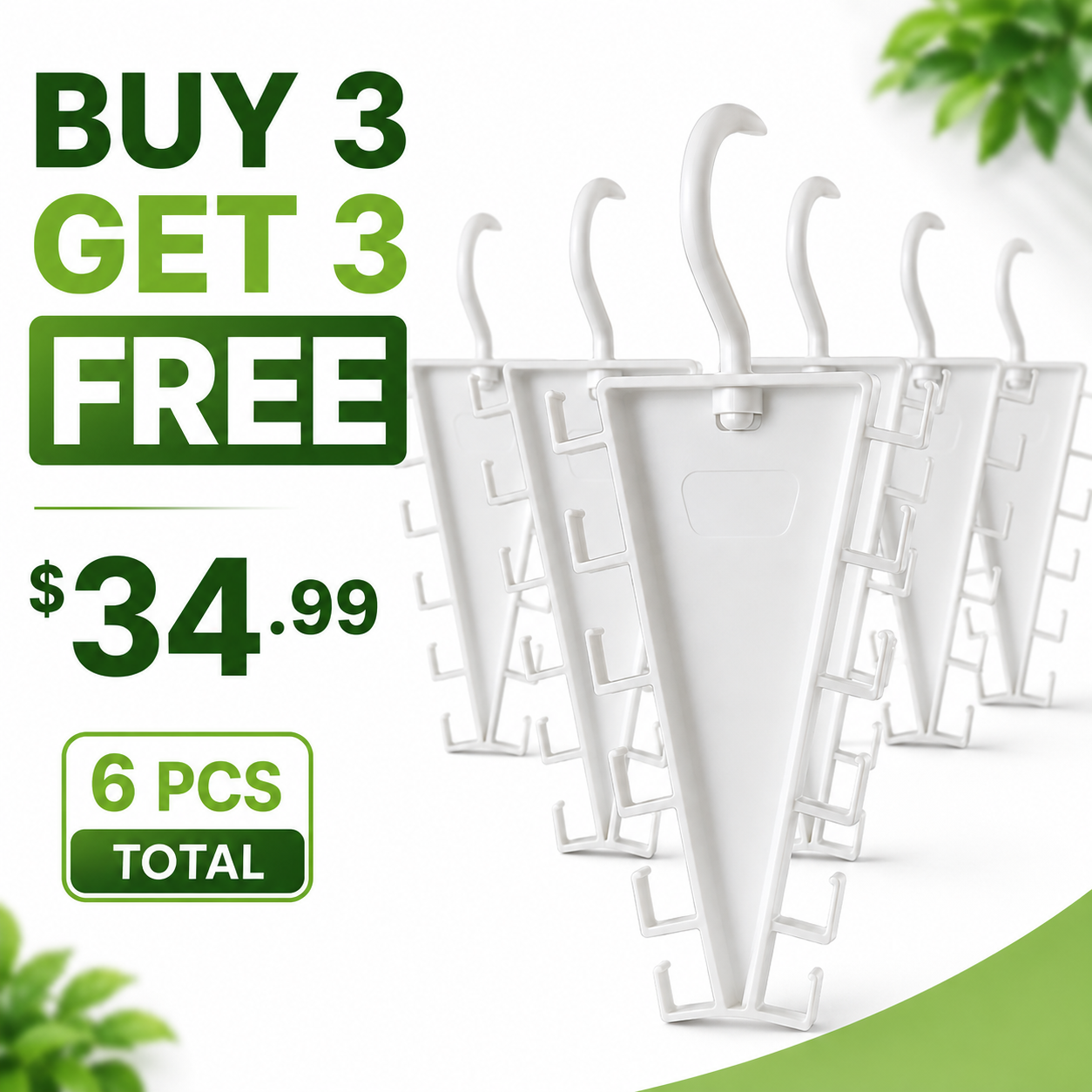 🎁 BUY 1 GET 1 FREE! 👔 12-Hook Rotating V-Hanger ✨