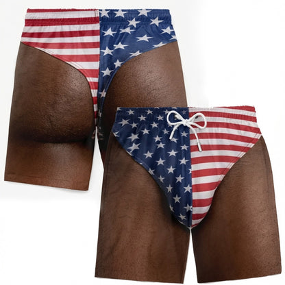 🏖️ Mens Quick Dry Printed Swim Shorts Trunks with Mesh Lining and Drawstring 🌊