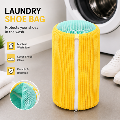 👟 Machine Washable Shoe Cleaning Bag with 360 Degree Plush Microfiber Bristles 🧼