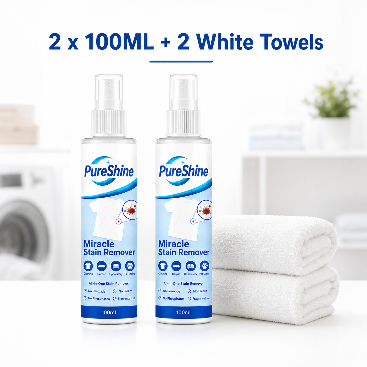 🧼All-in-One Stain Remover Spray ✨ For Clothes, Sofas, Carpets & Pet Messes
