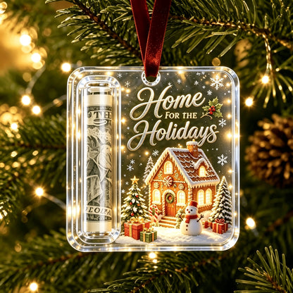 🎄 Christmas Cash Holder Acrylic Ornament – Tree Hanging Money Gift Keepsake ✨