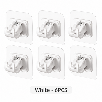 ✨ Clear Adjustable Curtain Rod Brackets – Invisible Wall Holders for Curtains & Home Storage