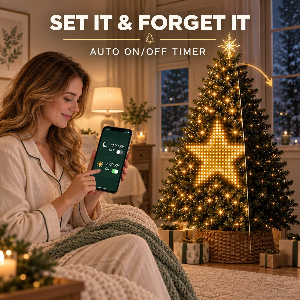 🔥 In Stock 100pcs — Ships Within 24 Hours 🎄 Smart Pixel Christmas Tree Lights | Create Your Own Animated Light Show