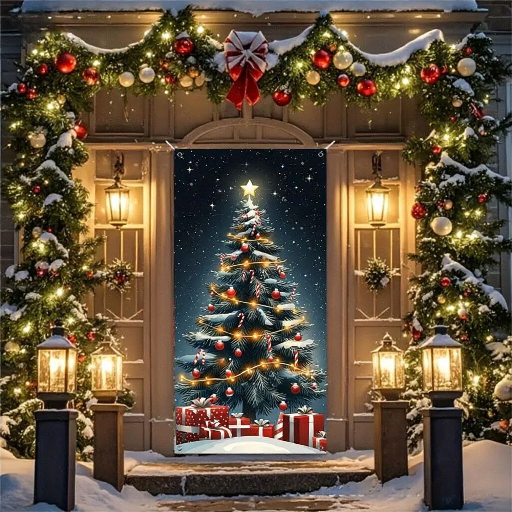 🎄 Magical Christmas Front Door Cover Decoration | Instant Festive Holiday Entrance Banner 🎅