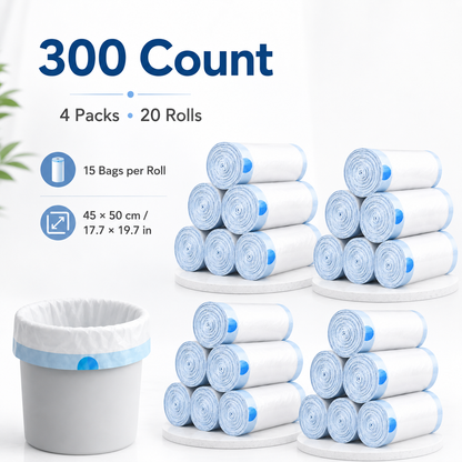 🏡 Heavy-Duty 4-Gallon Drawstring Trash Bags