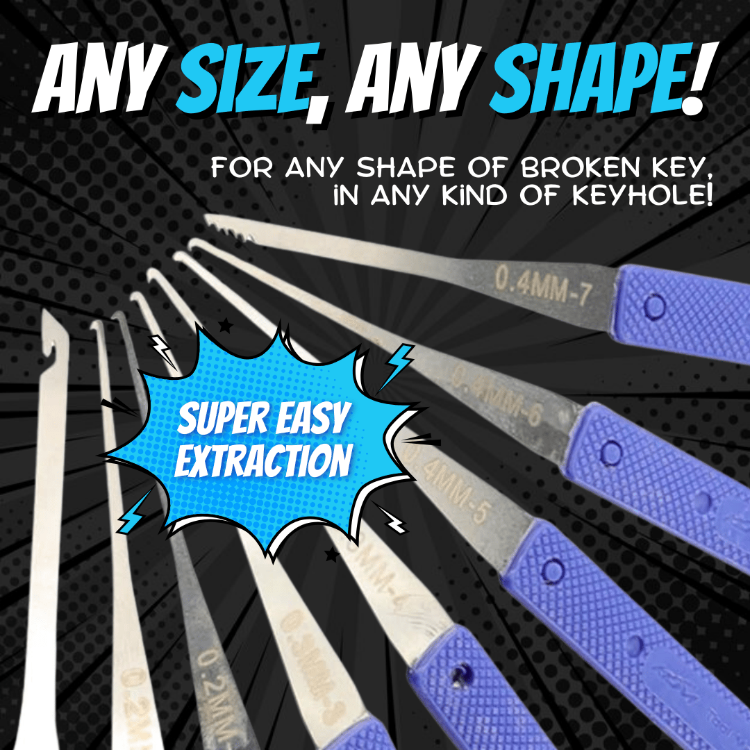 💯 🔒 12-Piece Broken Key Extractor & Removal Tool Set for Jammed Locks & Keyholes 🗝️