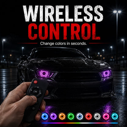 👁️ Demon Eye RGB Headlight Kit – Animated Iris Car Lighting Upgrade