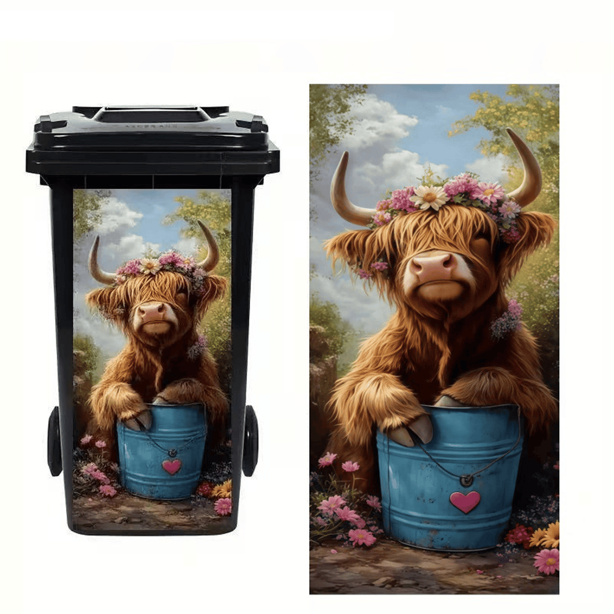 🔥 LAST DAY 50% OFF 🔥 🐴 Horse & Donkey Wheelie Bin Sticker – Waterproof Decal 🌾