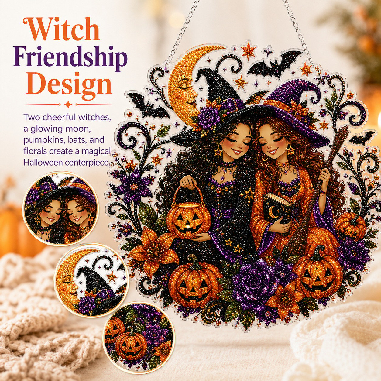 🔮DIY Witch Diamond Painting Suncatcher Ornament 🎃
