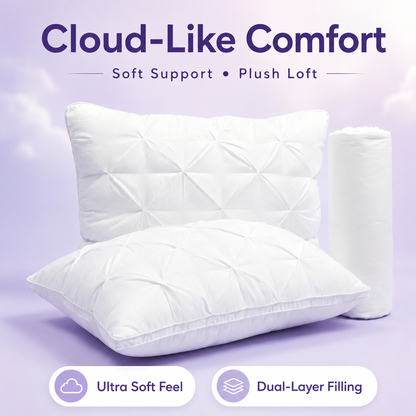 🛏️ Tufted Cooling Pillow – Ice Silk Breathable, Machine Washable
