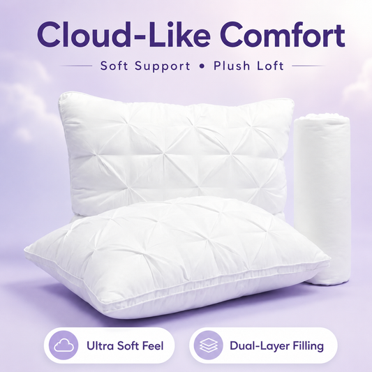 🛏️ Tufted Cooling Pillow – Ice Silk Breathable, Machine Washable