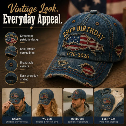 🧢🇺🇸 Handmade Veteran America 250th Anniversary Cap 🦅