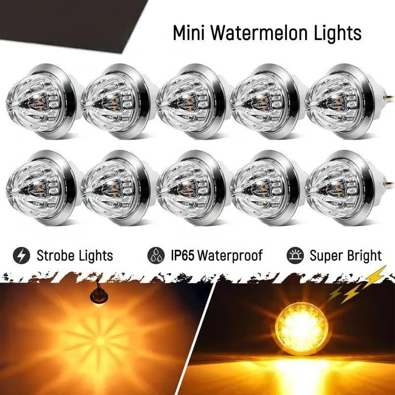 🔥LAST DAY 55% OFF - 3/4 Inch LED Amber Watermelon Side Marker Light