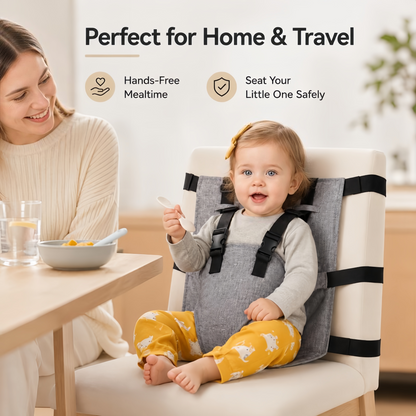👶 Portable Travel High Chair Harness – Compact Booster Seat 🍽️
