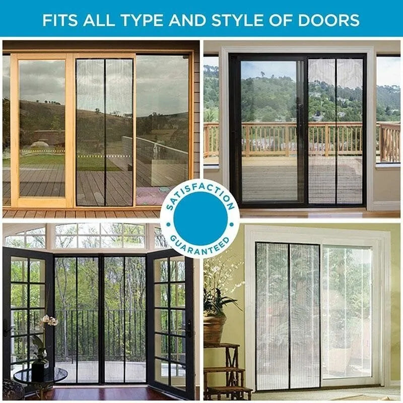 🧲 Magnetic Mosquito Screen Door – Hands-Free Auto-Close Mesh Curtain 🌿