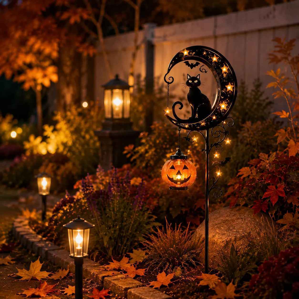 🌙 Today Only 49% OFF👻 Solar-Powered Black Cat Stake Light