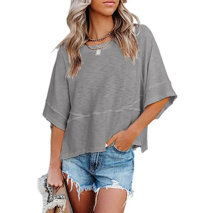 ✨ Women’s Oversized Batwing Sleeve Tee – Effortless Chic & Flowy Fit