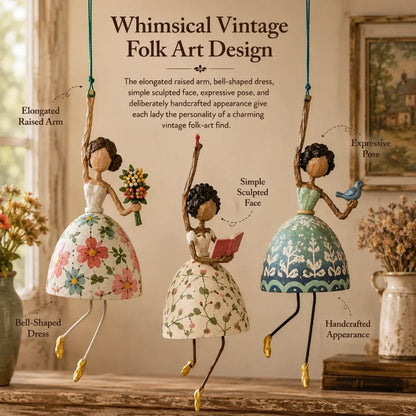 💃 Whimsical Dancing Lady Hanging Ornament – Charming Floral Home Decor 🌸