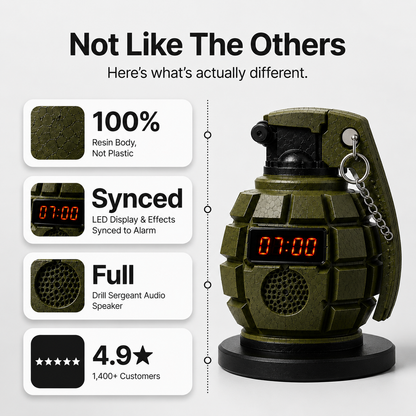 💣50% OFF TODAY⏰ Grenade Alarm Clock – Wake Up Like Never Before