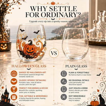 🎃 3D Halloween Glassware Set – Spooky Sips & Party Vibes