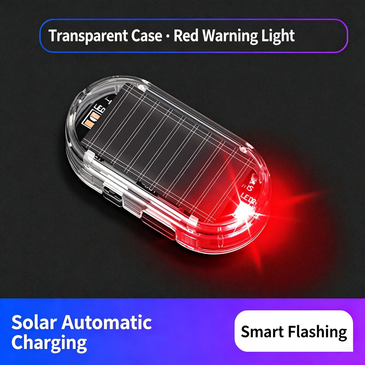 🚨 Solar Powered Simulated Car Alarm LED Warning Light | Wireless Anti-Theft Strobe Beacon 🚗