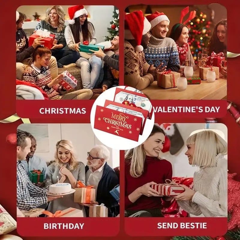🎁 Foldable Surprise Christmas Cash Gift Envelope – Pop-Up Holiday Money Holder ✨