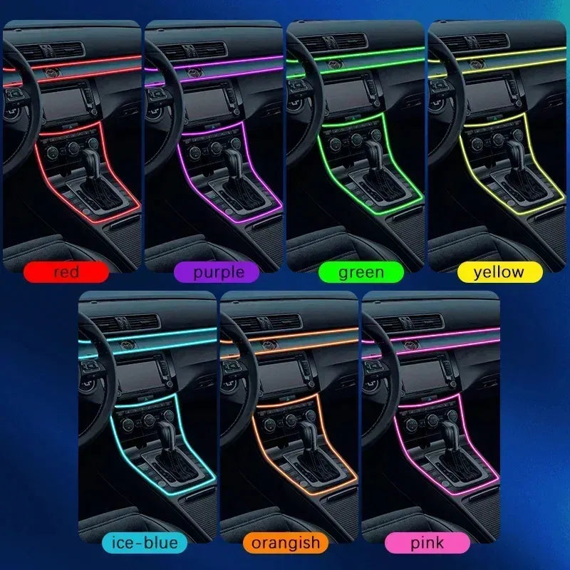 🚘 RGB Car Interior Ambient Light Strip – App, Remote & Music Sync Neon Kit ✨