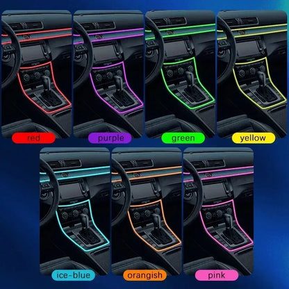 🚘 RGB Car Interior Ambient Light Strip – App, Remote & Music Sync Neon Kit ✨