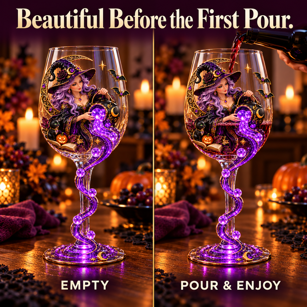 🎃 Halloween Decorative Wine Glass Collection | 5 Spooky Designs