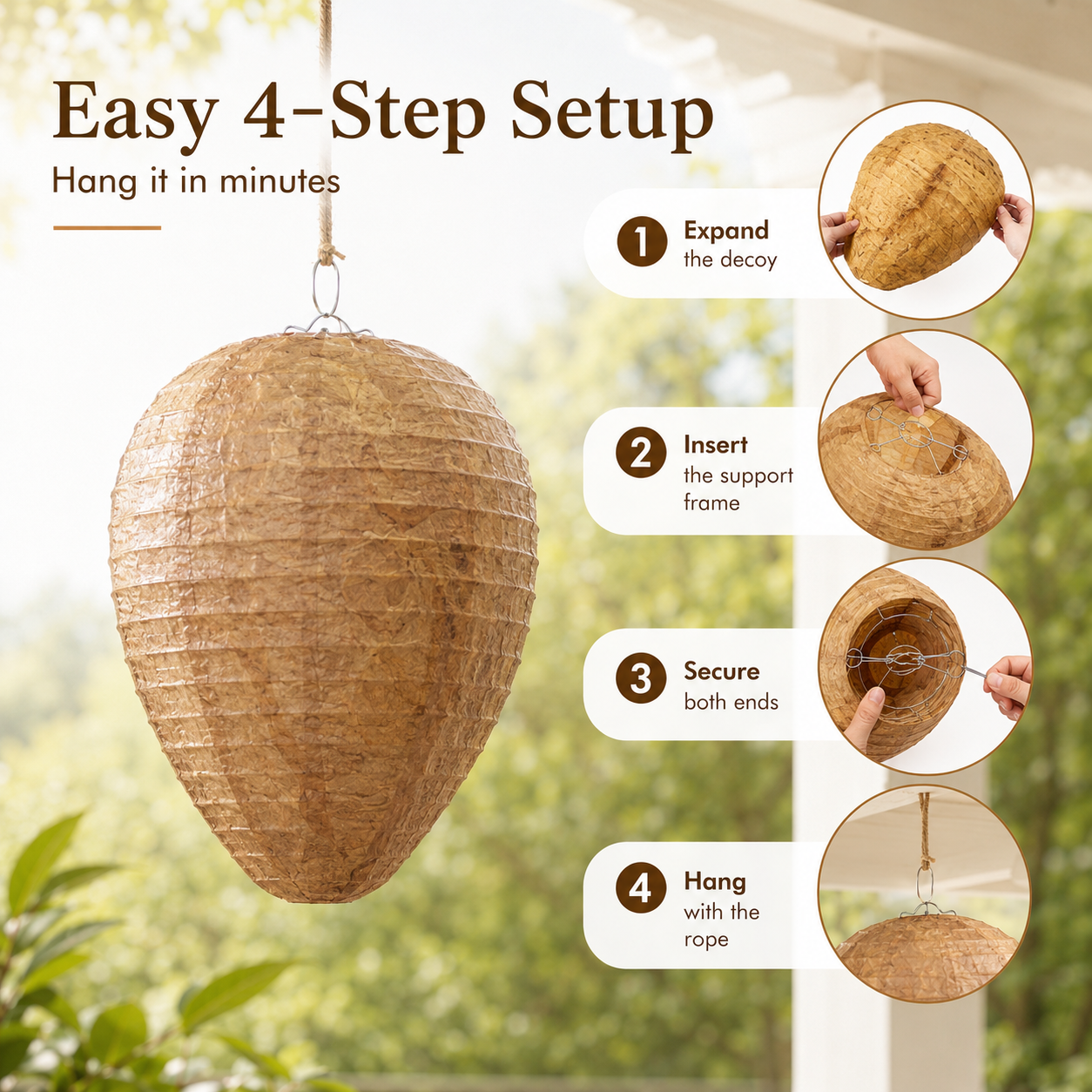 Wasp Nest Decoy 🐝 Natural Outdoor Repellent