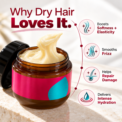 🔥 Collagen Shea Butter Deep Moisture Hair Mask – Smooth, Soften & Revive Dry, Frizzy Hair