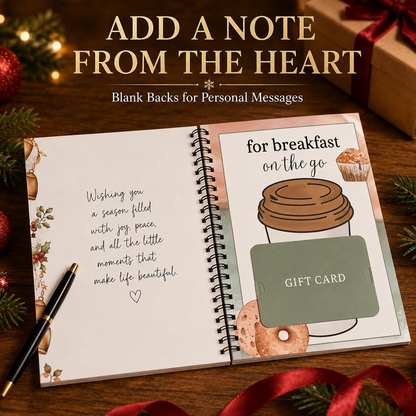 🎄 Spiral-Bound Christmas Gift Card Book with 12 Themed Pages 🎁